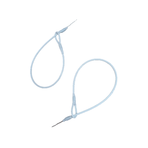 Lanyard Blanco RF/AM de Punta y Tope para Etiquetas Duras | Caja de 5.000 Unidades